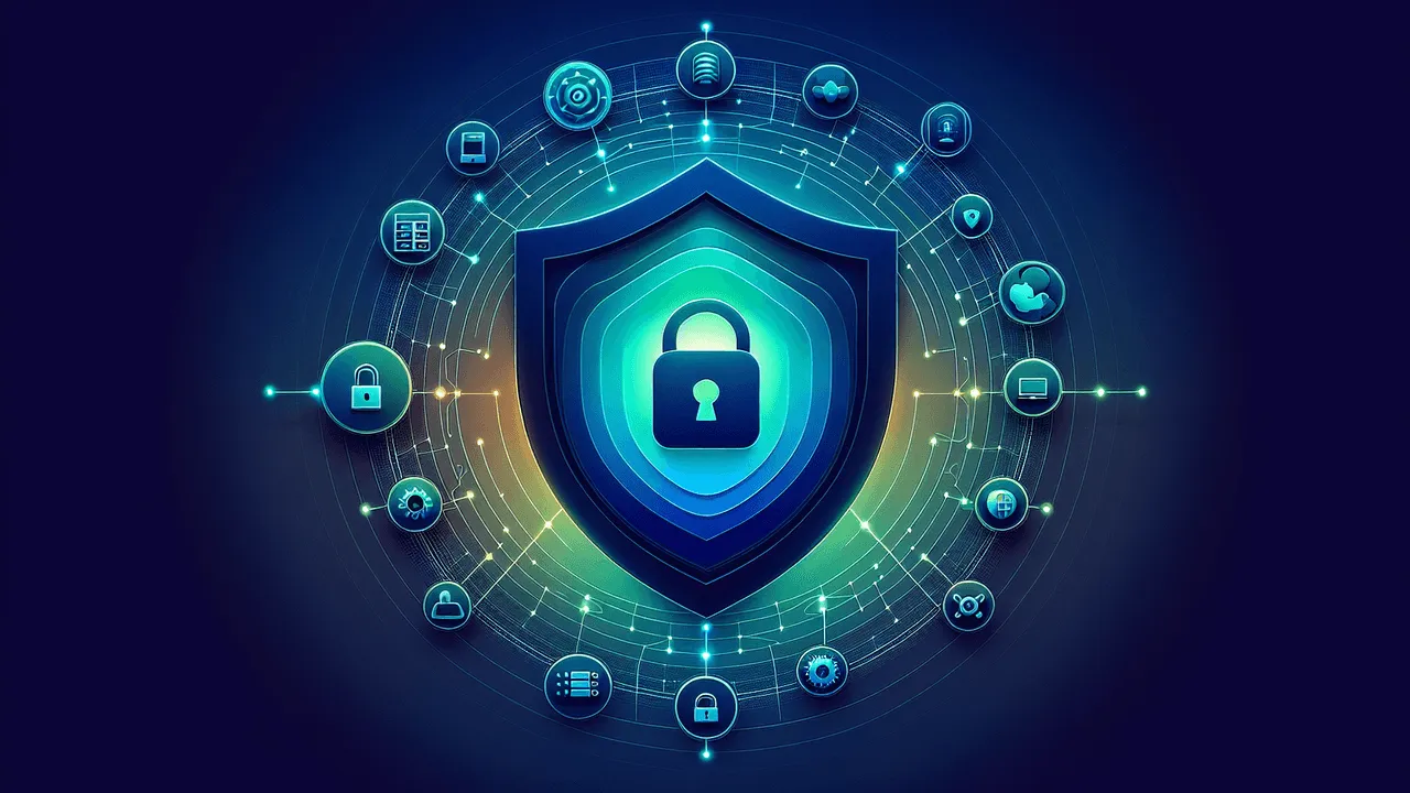 Create an image that incorporates a gradient background blending deep blues and soft greens to represent security and trust. The central component of this image should be a visually striking shield, symbolizing protection and security. Inside this shield, subtly incorporate a padlock symbol often associated with encryption. Surrounding the shield, small, semi-transparent logos of OpenSSL, Let's Encrypt, Wireshark, and Mozilla Firefox should be distributed. Connect these logos to the shield with very subtle lines, representing the network. Small icons such as a globe, a server rack, and a computer should be placed subtly in the background to symbolize the global nature of the internet, server facilities, and end-user devices.  Overall, the color scheme should evoke feelings of security, trust, and reliability and include subtle glows and gradients to make the image engaging. The resolution should be high, and the overall style should be minimal yet informative. The image should be suitable for a blog post on TLS and should not include any text.