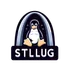 The St. Louis Linux Users Group Logo features the Linux Penguin beneath the Gateway Arch. The letters S-T-L-L-U-G appear in a banner at the bottom.